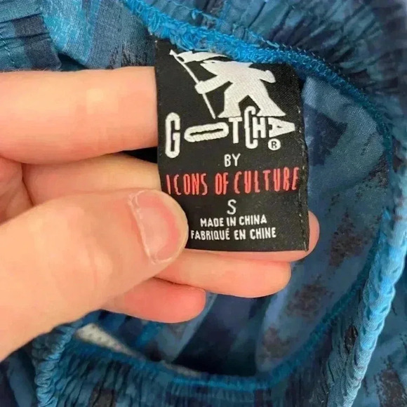 Gotcha by Icons of Culture | Swim Trunks & Shorts in 90s Print - Blue / Sz S - Picture 5 of 5